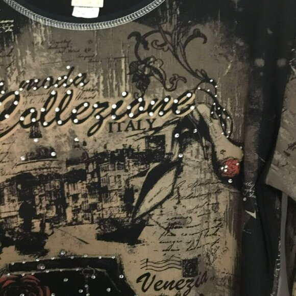 Jess & Jane Sweater 3/4 Sleeve Cotton Knit Italian Pattern Women's Size Small - Picture 2 of 13